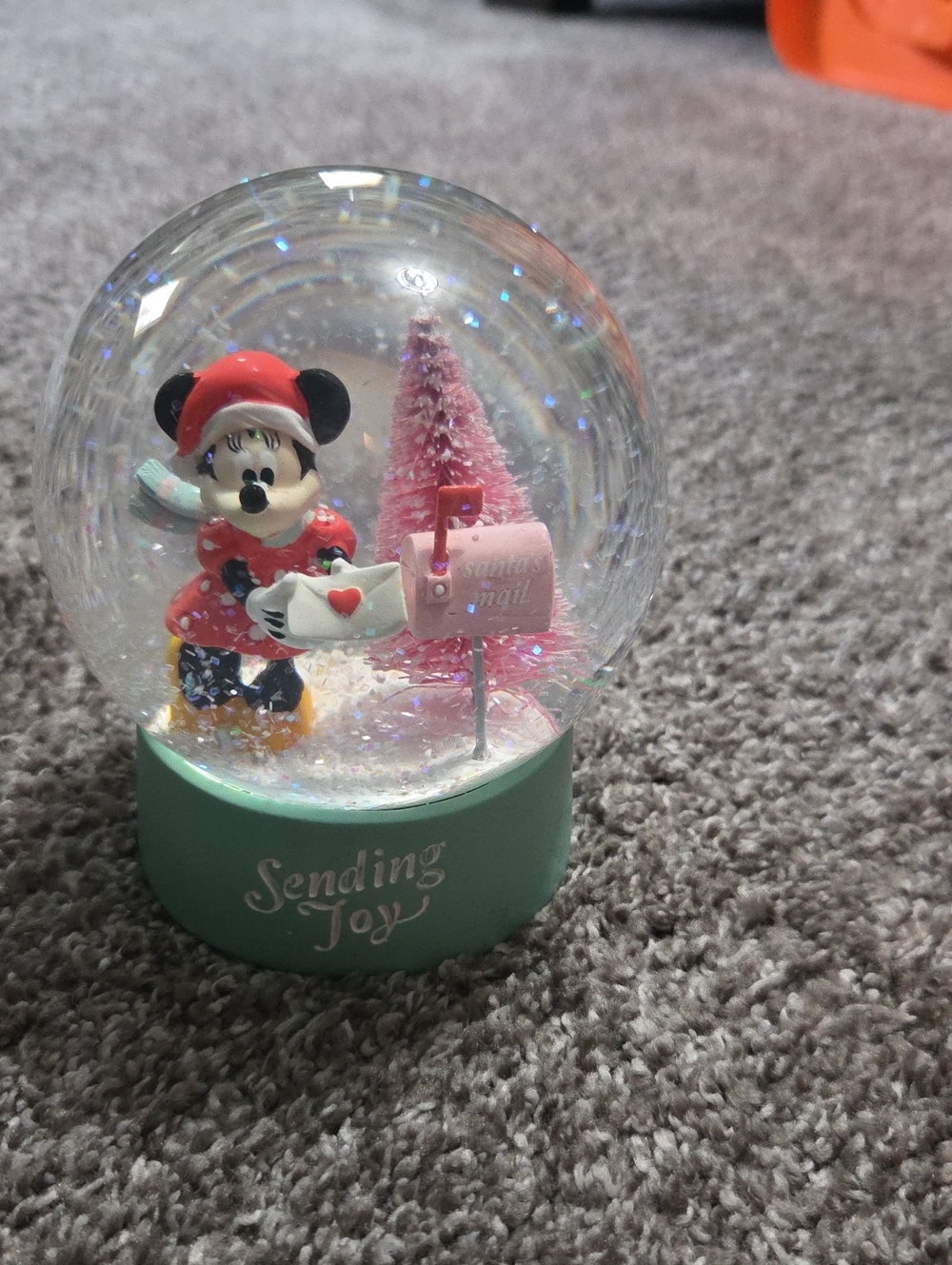 Unknown Brand Pink Holiday Snow Globe - Sending Joy